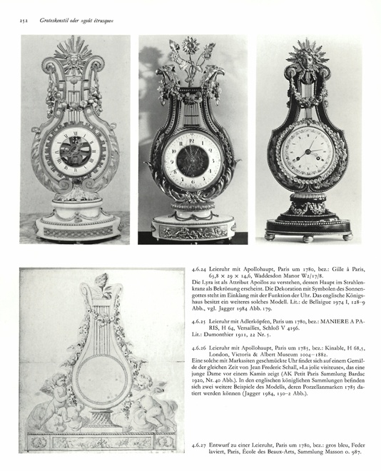 A Louis XVI skeletonised lyre clock by Gavelle Le Jeune